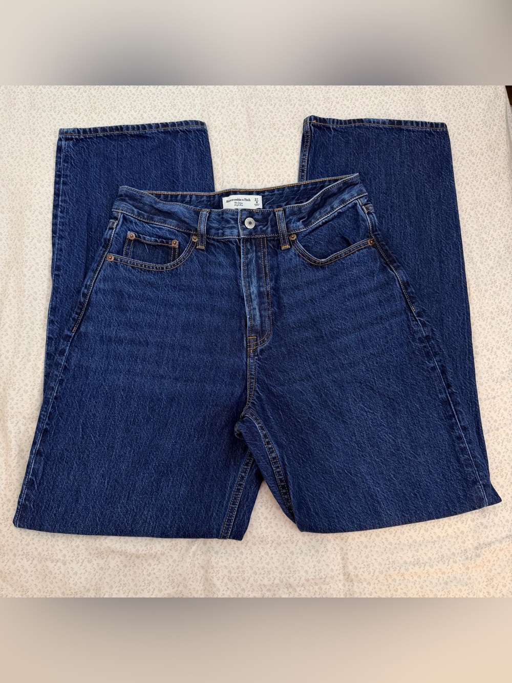Abercrombie & Fitch Dark Blue Loose High-Rise Jeans
